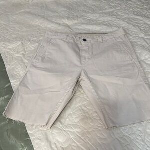 Zara Off-White Cotton Blend Shorts